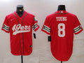 Men's San Francisco 49ers Steve Young #8 Scarlet Player Game jersey