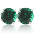 1Ct TW Emerald Studs in 14k White or Yellow Gold