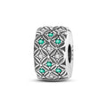 Emerald & Diamond Floral Mosaic Charm
