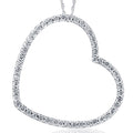1ct Real Diamond Large Heart Shape Pendant White Gold