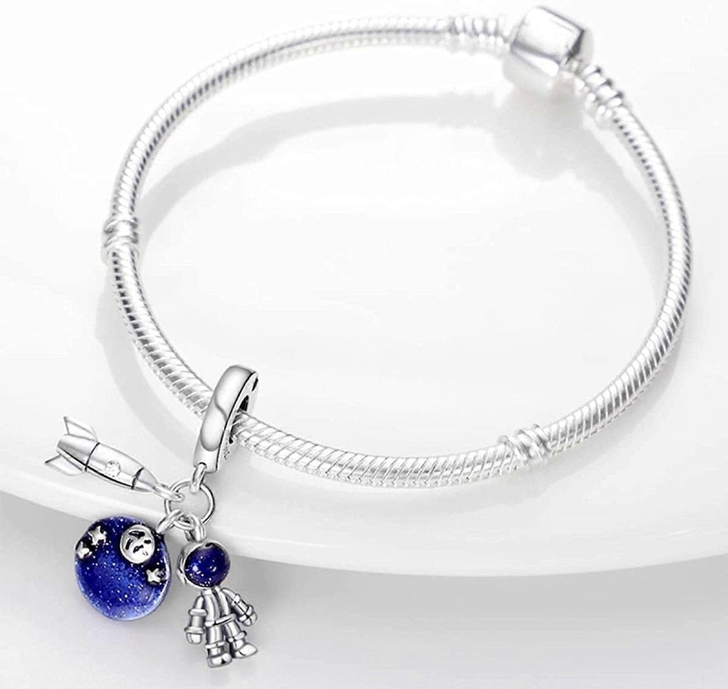 Galactic Rocket, Planet, and Astronaut Charm