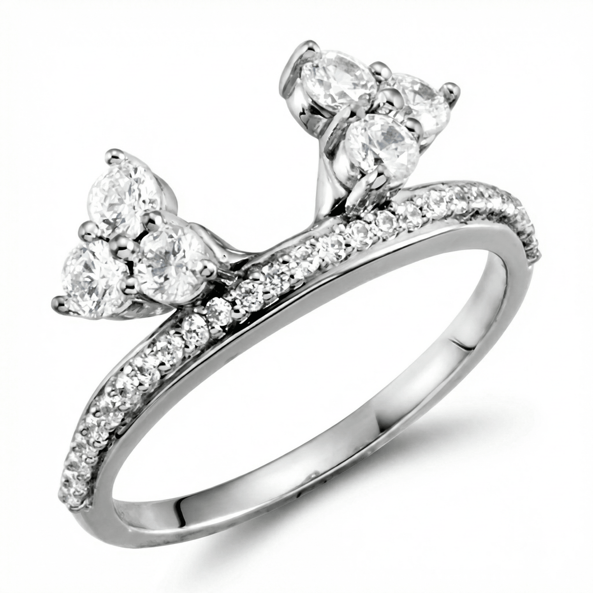 1/3CT Diamond Ring Wrap Style Wedding Ring 14K White Gold Size Selectable