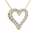 1Ct Diamond Heart Pendant 14k Gold Lab Grown 3/4" Tall Necklace
