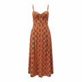 AGUA BY AGUA BENDITA ORANGE PATTERNED 'MAMBO HERBAL' DRESS - SIZE S