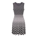 ALEXANDER MCQUEEN BLACK AND WHITE HONEYCOMB PRINT DRESS - SIZE L