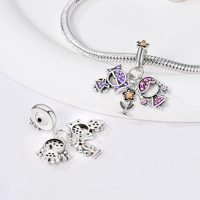 Girls Flower Dangle Charm