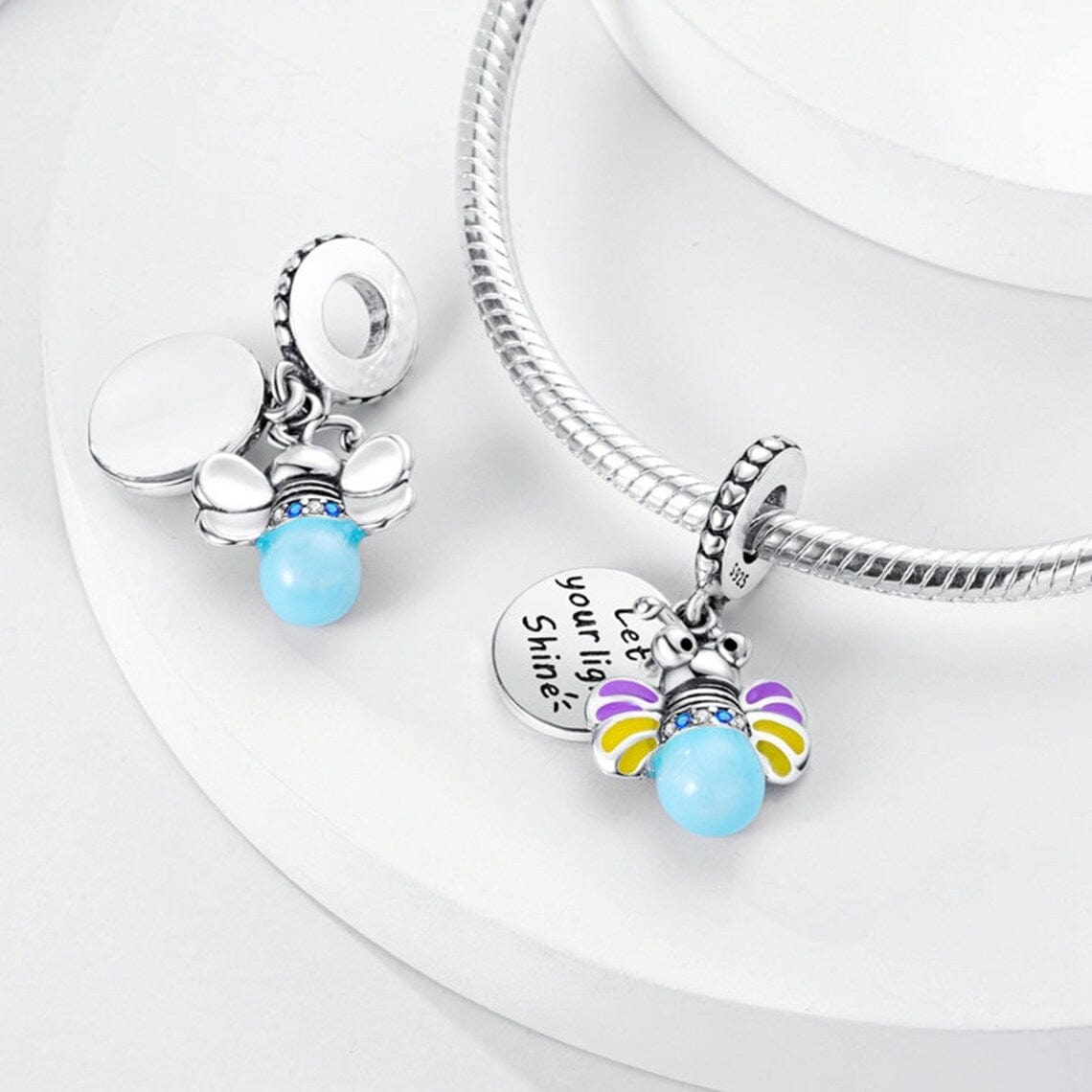 Glow in the Dark Luminous Honey Bee Dangle Charm