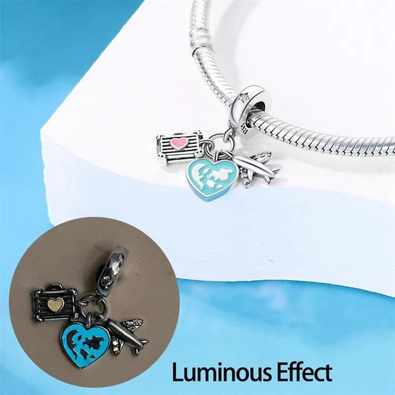 Glow in the Dark Luminous Travel Plane & Luggage Dangle Charm
