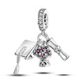 Graduation Cap, Diploma & Flowers Triple Dangle Charm