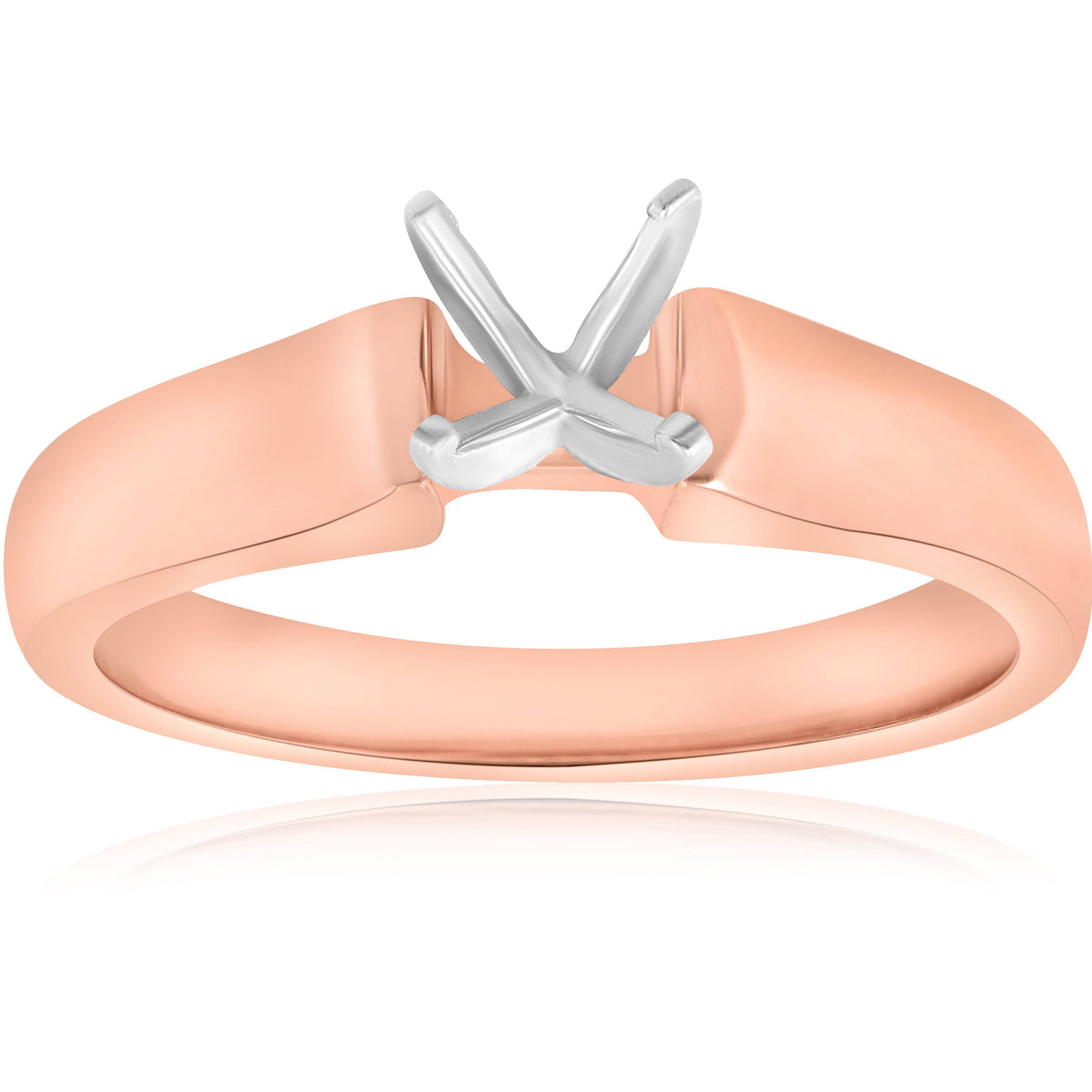 14K Rose Gold Solitaire Ring Engagement Setting Mounting Solitaire Size Selectable