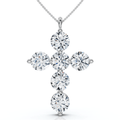 6Ct Diamond Cross Pendant Lab Grown 18" Necklace
