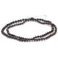 121 Ct Black Diamond Faceted Bead Necklace 22" 14k Yellow Gold