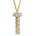 1Ct Diamond Initial "T" Pendant 14k Gold 18" Necklace Lab Grown 5/8" Tall