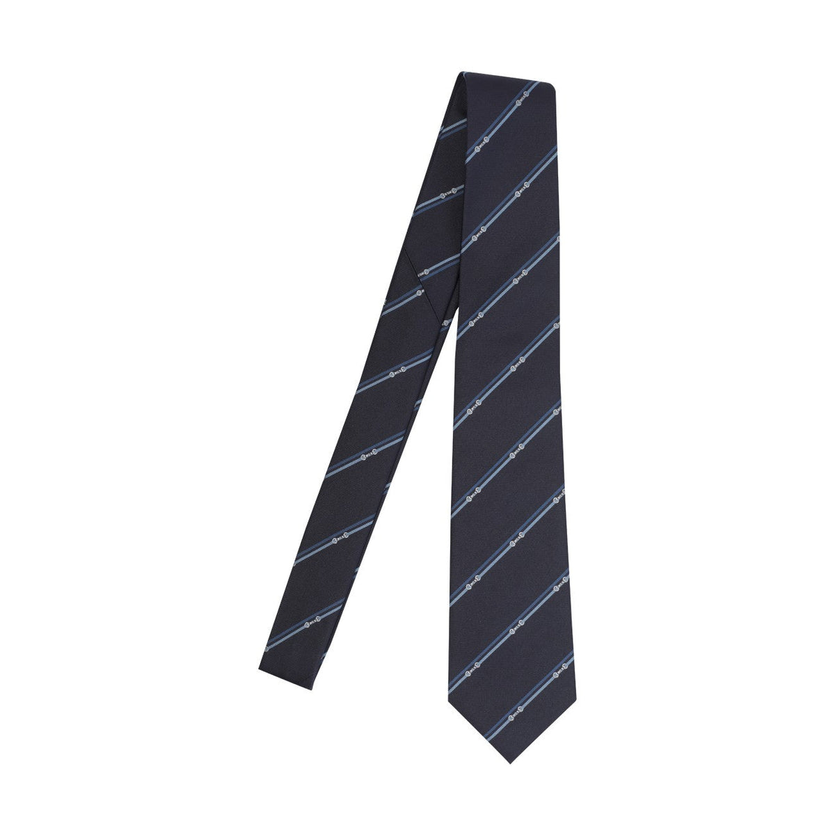 Gucci Men Jacquard Silk Tie With Diagonal Clamp