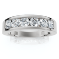 1Ct Diamond Channel Set Polished Wedding Band Mens Ring 14k White Gold Lab Grown
