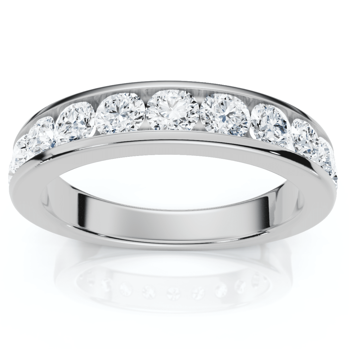 1Ct Channel Set Diamond Wedding Ring 14k Gold or Platinum Lab Grown