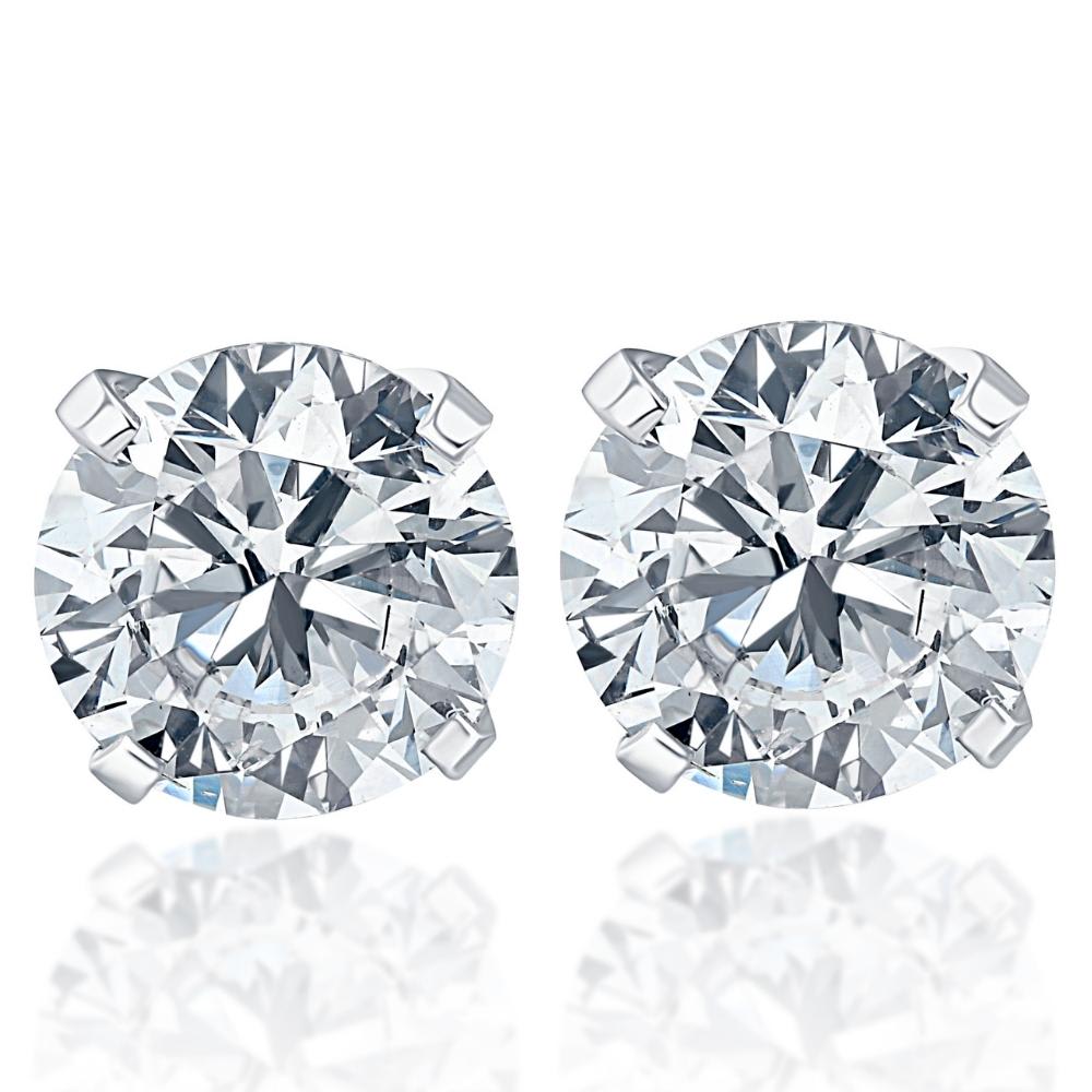 .25Ct Round Brilliant Cut Natural Quality VS2-SI1 Diamond Stud Earrings in 14K Gold Classic Setting