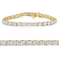 10.75Ct Oval Cut Diamond Tennis Bracelet 7" 14k Yellow Gold Lab Grown Size: Medium