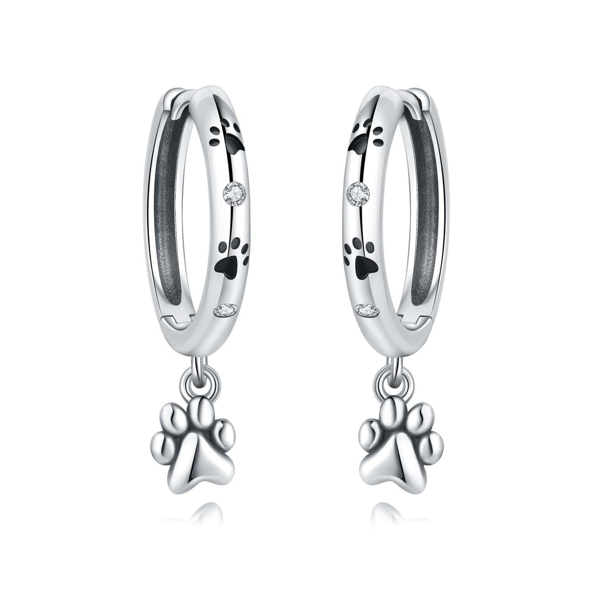 Paw Print Hoop Earrings