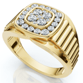 1/2Ct Men's Everett Diamond Wedding Ring 10k Gold Anniversary Band Lab Grown