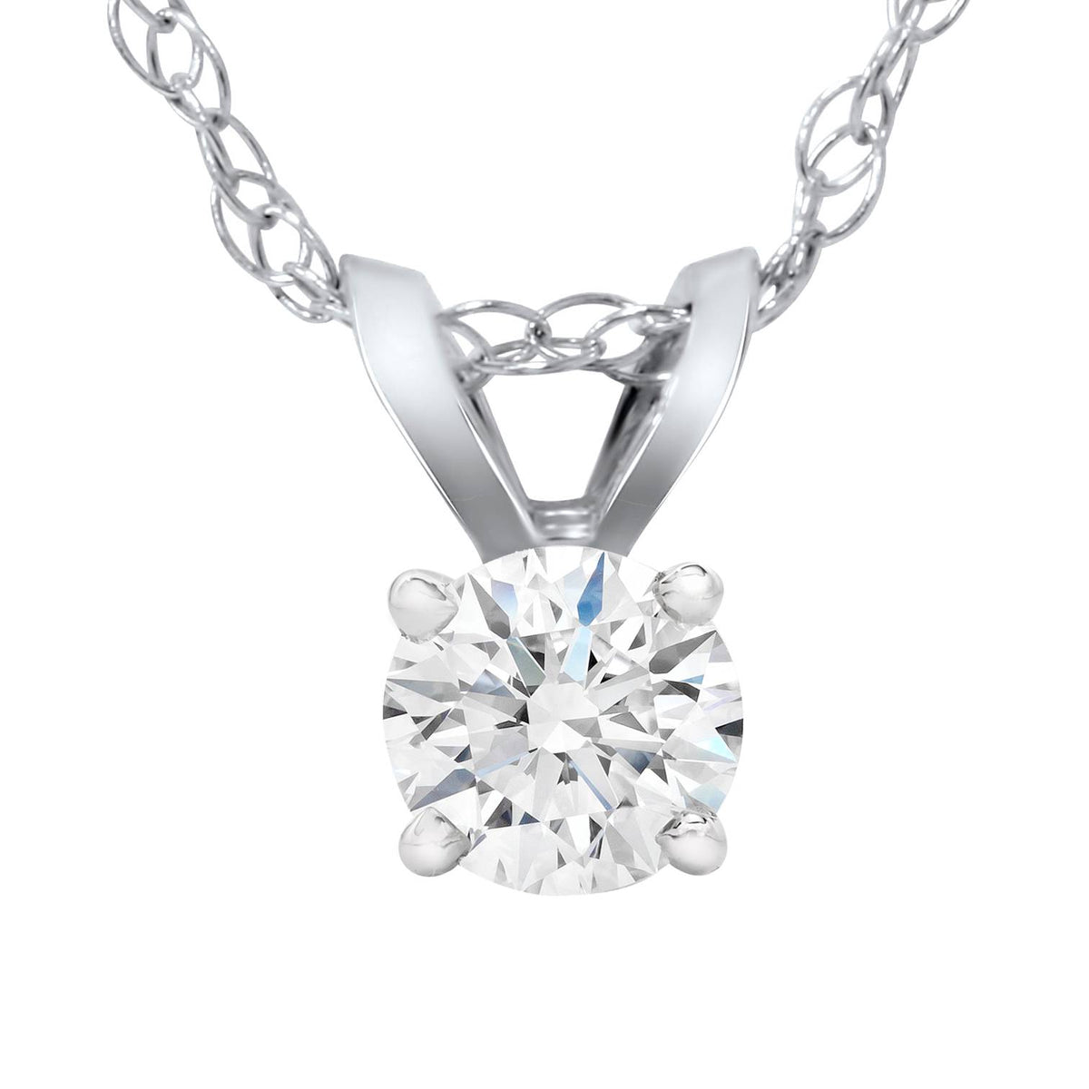 1/5ct Lab Grown Diamond Solitaire Pendant 14K White Gold