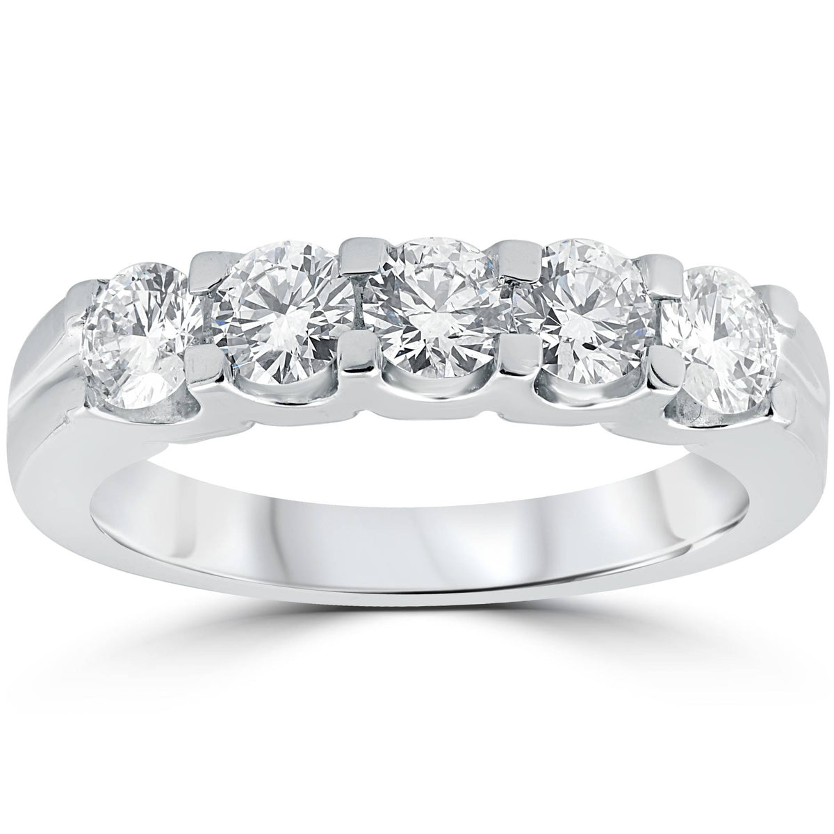 1ct Diamond Wedding Ring Anniversary Stackable Band 14K White Gold Size Selectable