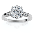1Ct Crown Setting Diamond Engagement Ring 14k Gold or Platinum Lab Grown