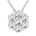 1/2ct Pave Fire Diamond Clustser Pendant 14K White Gold