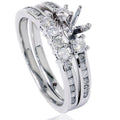 1/2ct Diamond Engagement Wedding Ring Semi Mount 14K White Gold Size Selectable