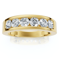 1Ct Diamond Channel Set Wedding Band Mens Ring 14k Yellow Gold Lab Grown