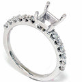 1/2ct Half Eternity Diamond Ring Setting 14K White Gold Size Selectable