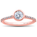 1ct Charlotte Diamond Engagement Ring 14k Rose Gold Lab Grown Bezel Round