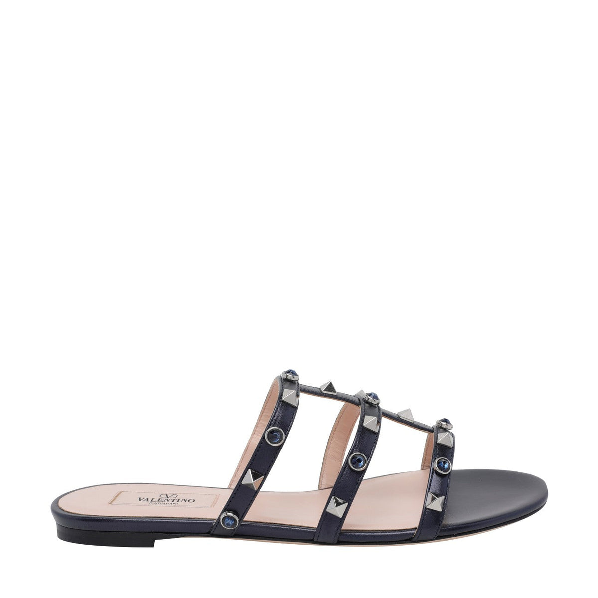 Valentino Garavani Women Rockstud With Cabochon Slide Sandals