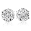 1/4cttw Diamond Cluster Womens Studs in 10k White Gold