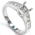 1ct Princess Cut Diamond Cathedral Engagement Ring Setting Size Selectable