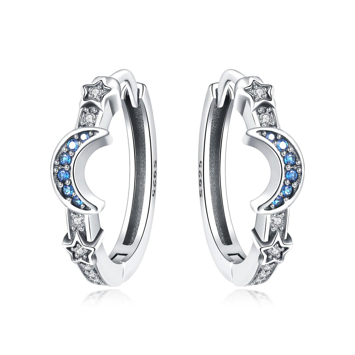 Star & Moon Hoop Earrings