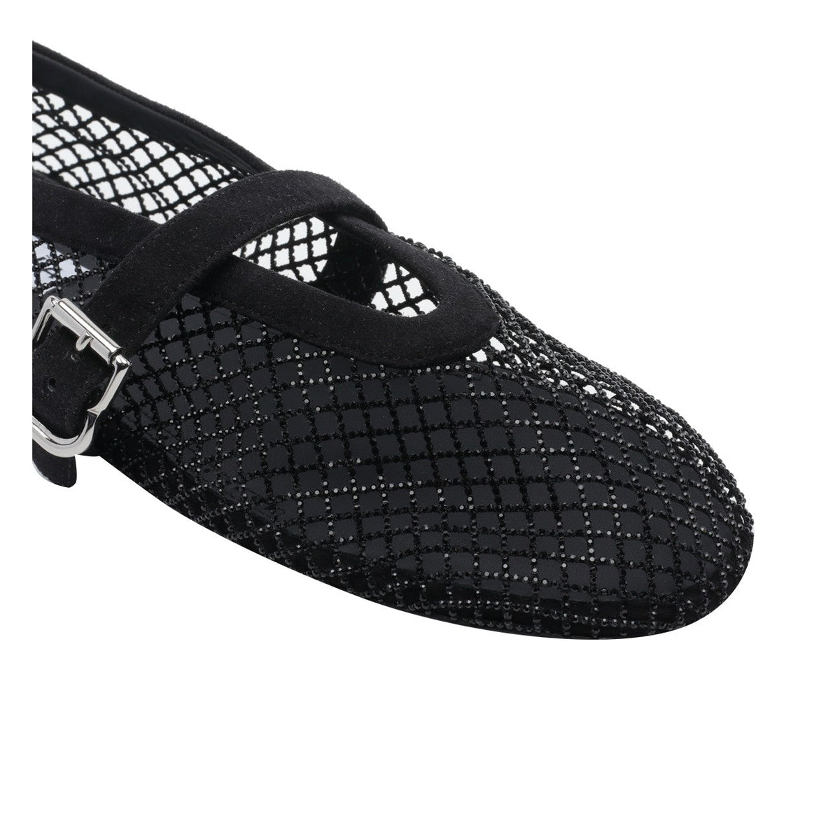 Alaia Women Strass Fishnet Flat Ballets