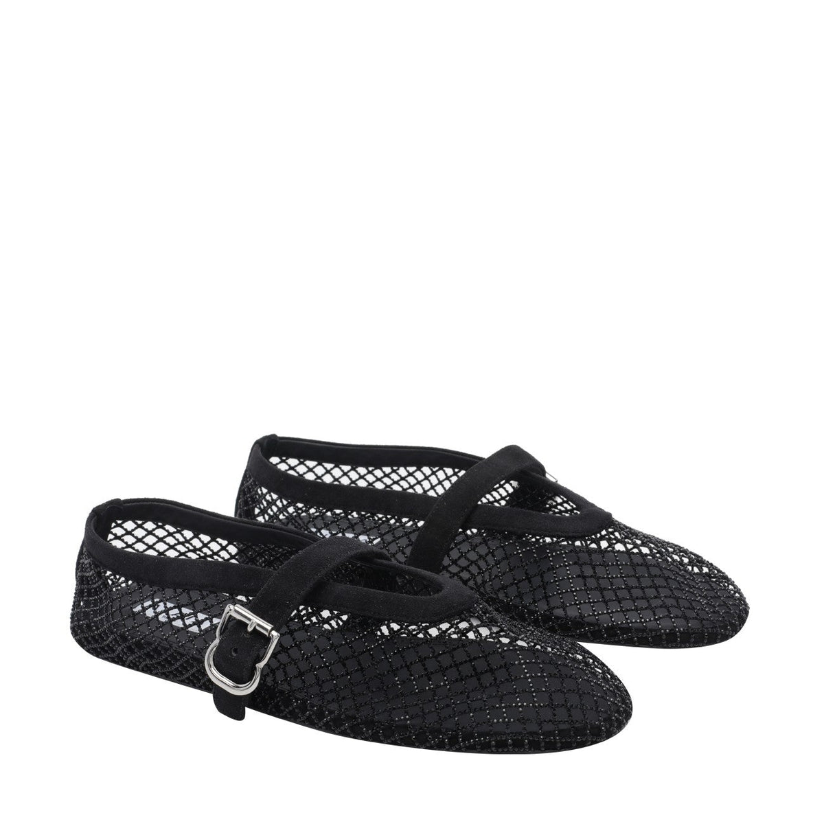 Alaia Women Strass Fishnet Flat Ballets