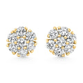 1Ct Diamond Cluster Pave Studs Screwback Earrings 14k Gold Lab Grown