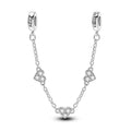Triple Heart Sterling Silver Safety Chain
