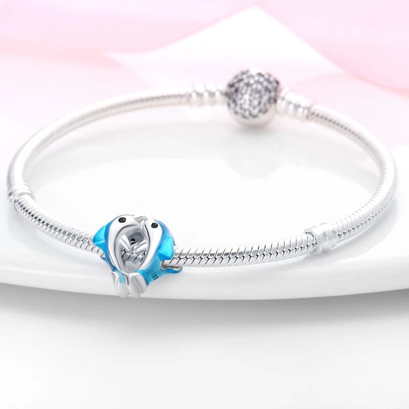 Two Dolphins Charm