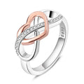 Two-Tone Heart Knot S925 Sterling Silver Ring