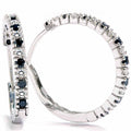 1/2ct Black & White Diamond Hoops 14K White Gold