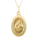14k Yellow Gold St. Anthony Medal Pendant .5" Tall 1.5 Grams