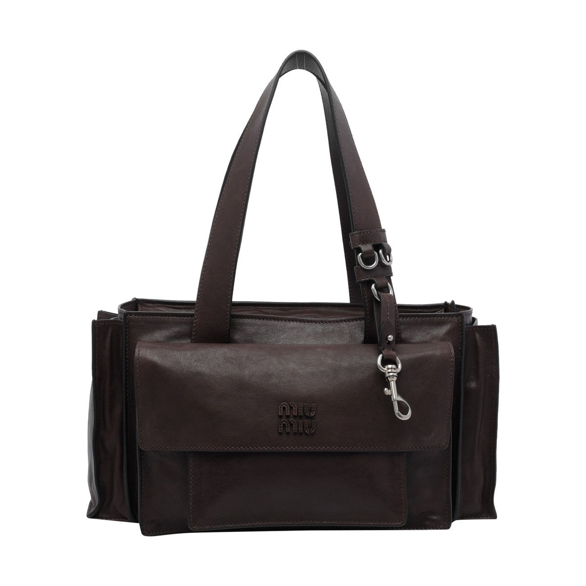 Miu Miu Women Utilitaire Shopping Bag With Miu Miu Logo