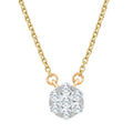 1/4Ct TW Lab Grown Diamond Halo Round Pendant Yellow Gold Women's Necklace 18"
