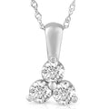 1Ct Diamond Three Stone Pendant in 14k White Yellow Rose Gold Lab Grown Necklace