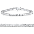 12.25Ct Emerald Cut Diamond Tennis Bracelet 7" 14k White Gold Lab Grown Size: 7