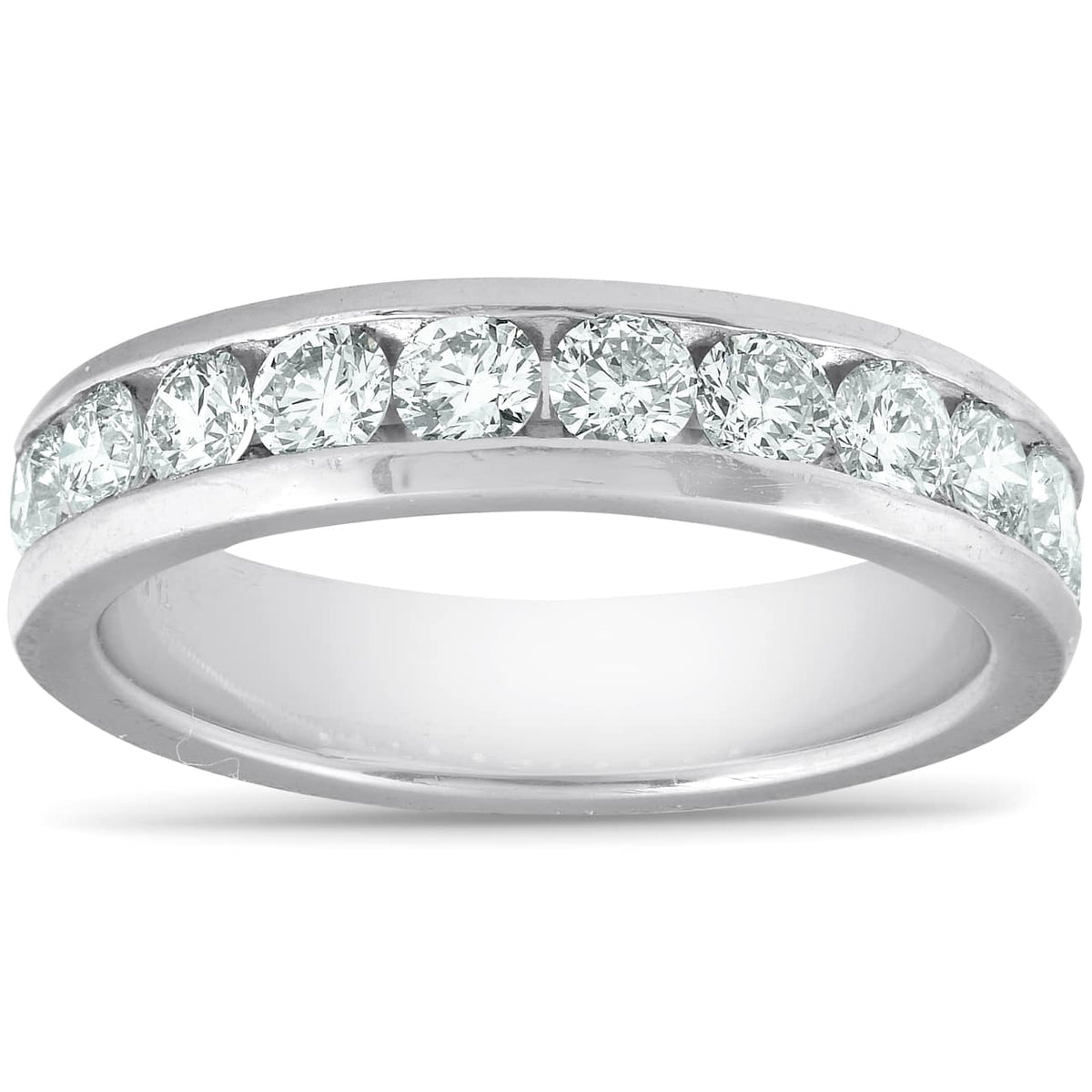 1ct Lab Grown Diamond Wedding Ring Platinum Channel Set Eco Friendly Size Selectable