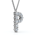 1Ct Diamond Initial "P" Pendant 14k Gold 18" Necklace Lab Grown 5/8" Tall